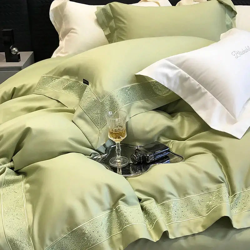 Silver Embroidery Bedding Set
