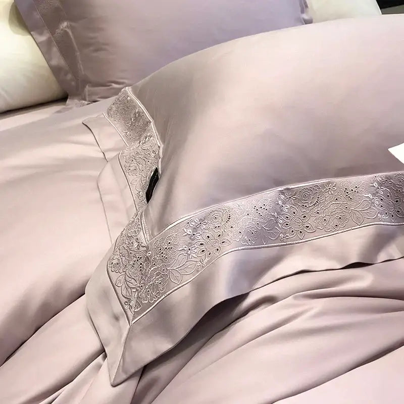 Silver Embroidery Bedding Set