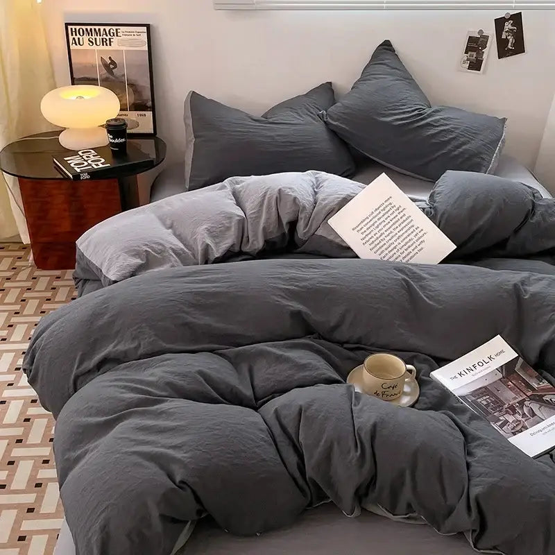 Black Cotton Bedding Set