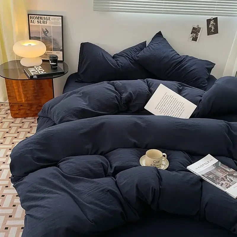Black Cotton Bedding Set
