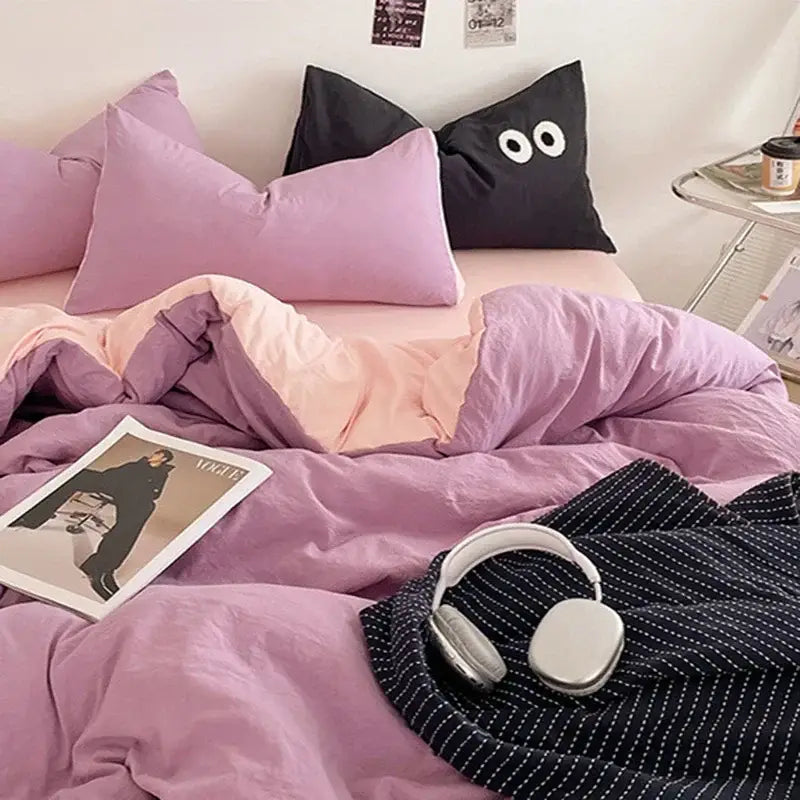 Black Cotton Bedding Set