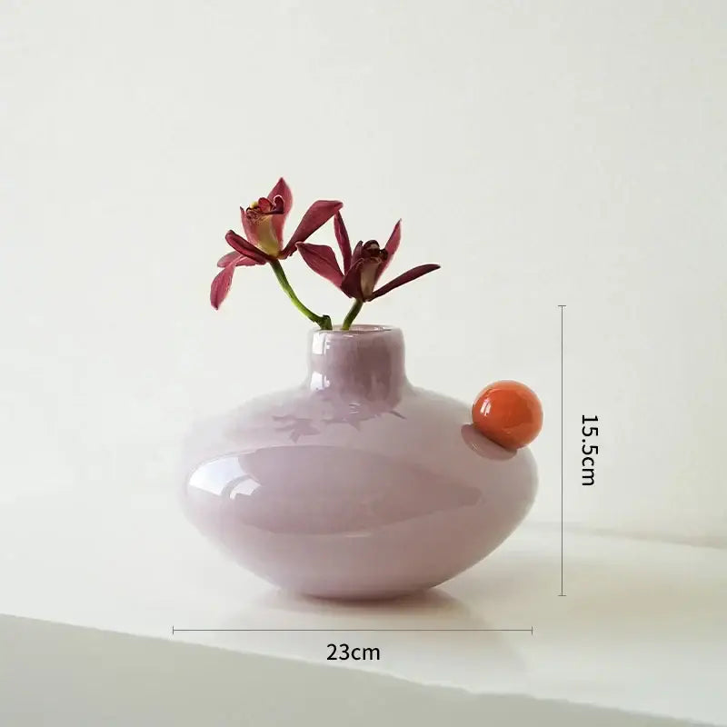 Pink Geometric Glass Vase