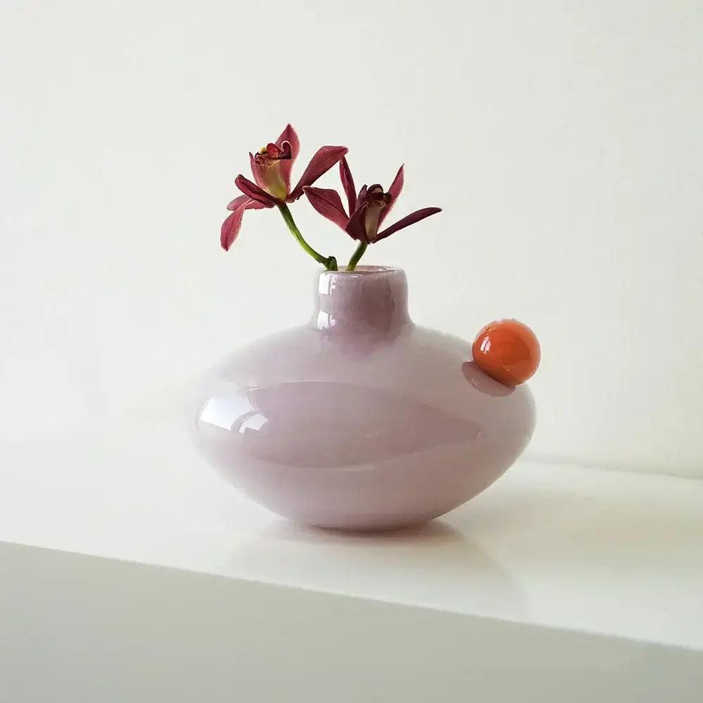 Pink Geometric Glass Vase