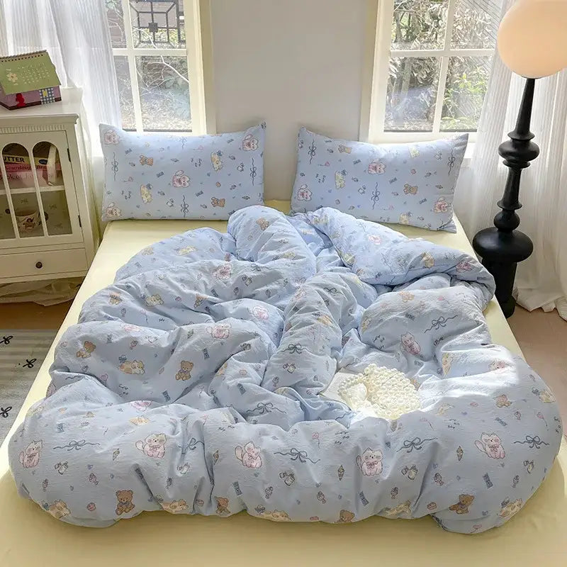 Textured Cotton Quilt Set