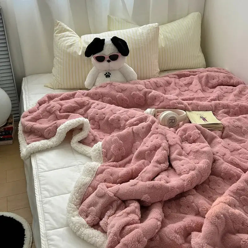 White Wool Throw Blanket
