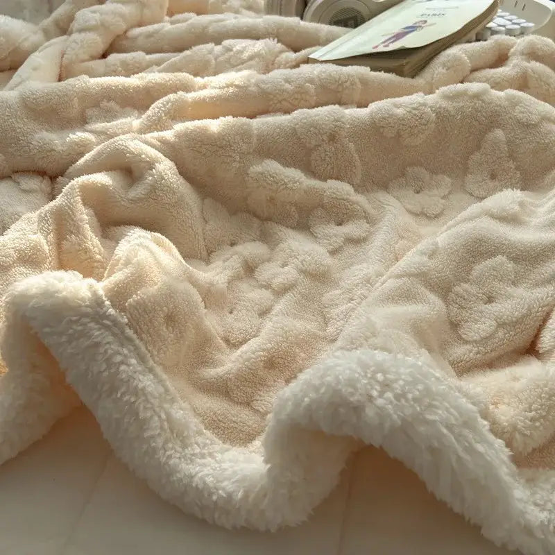 White Wool Throw Blanket