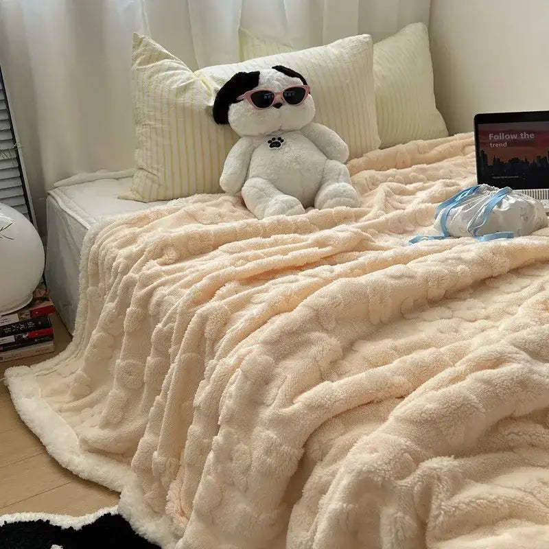 White Wool Throw Blanket