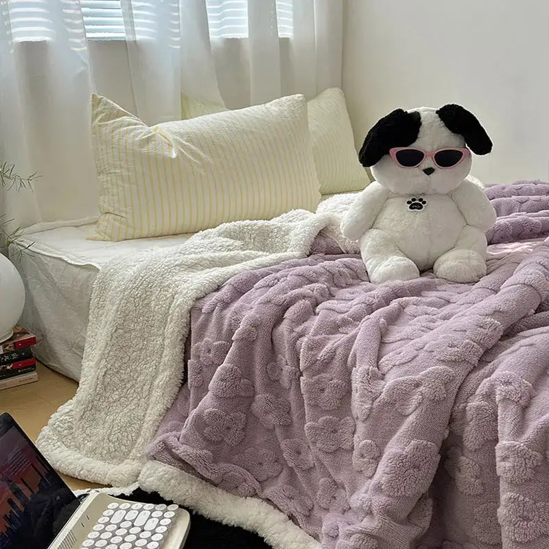 White Wool Throw Blanket