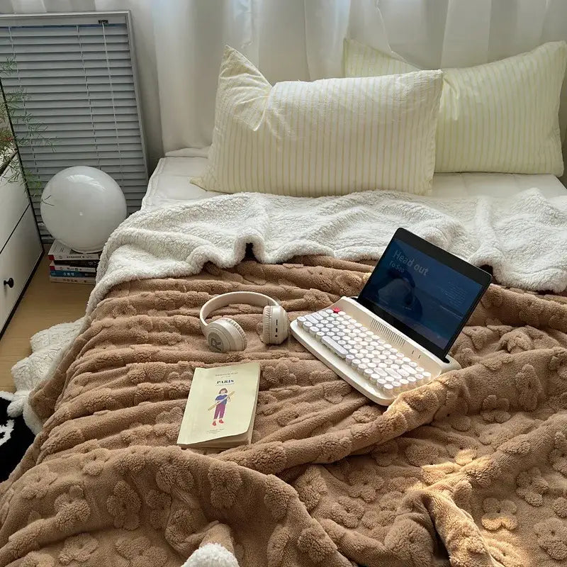 White Wool Throw Blanket