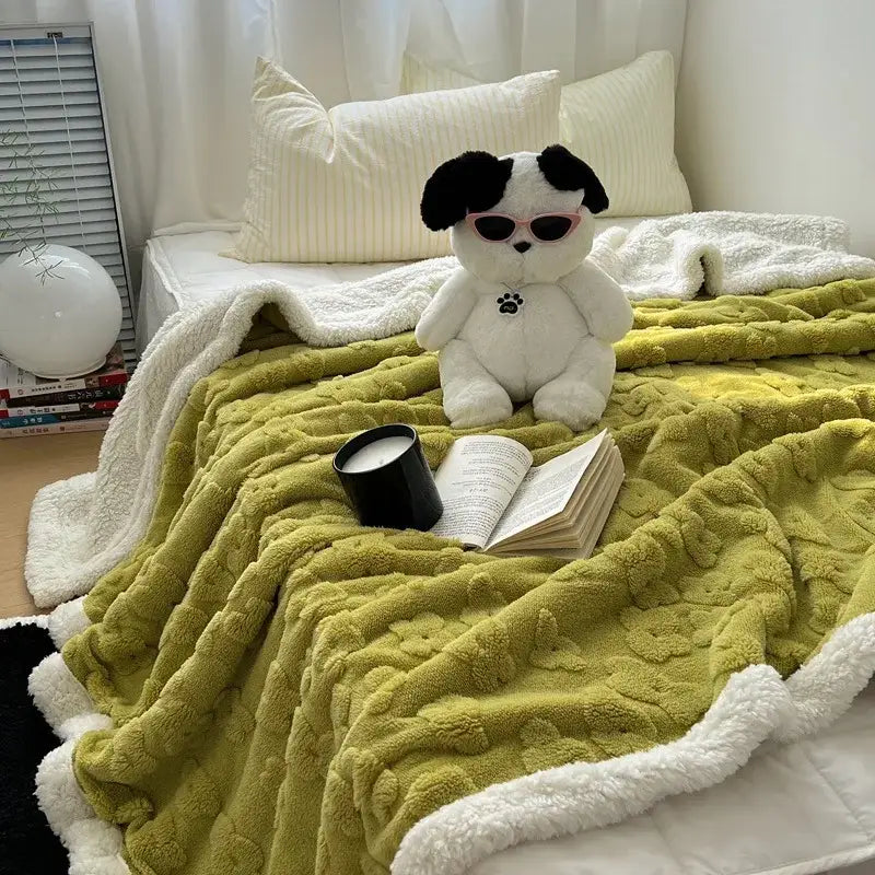 White Wool Throw Blanket