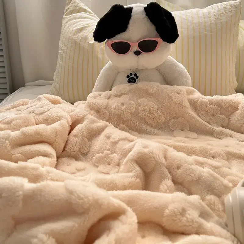 White Wool Throw Blanket