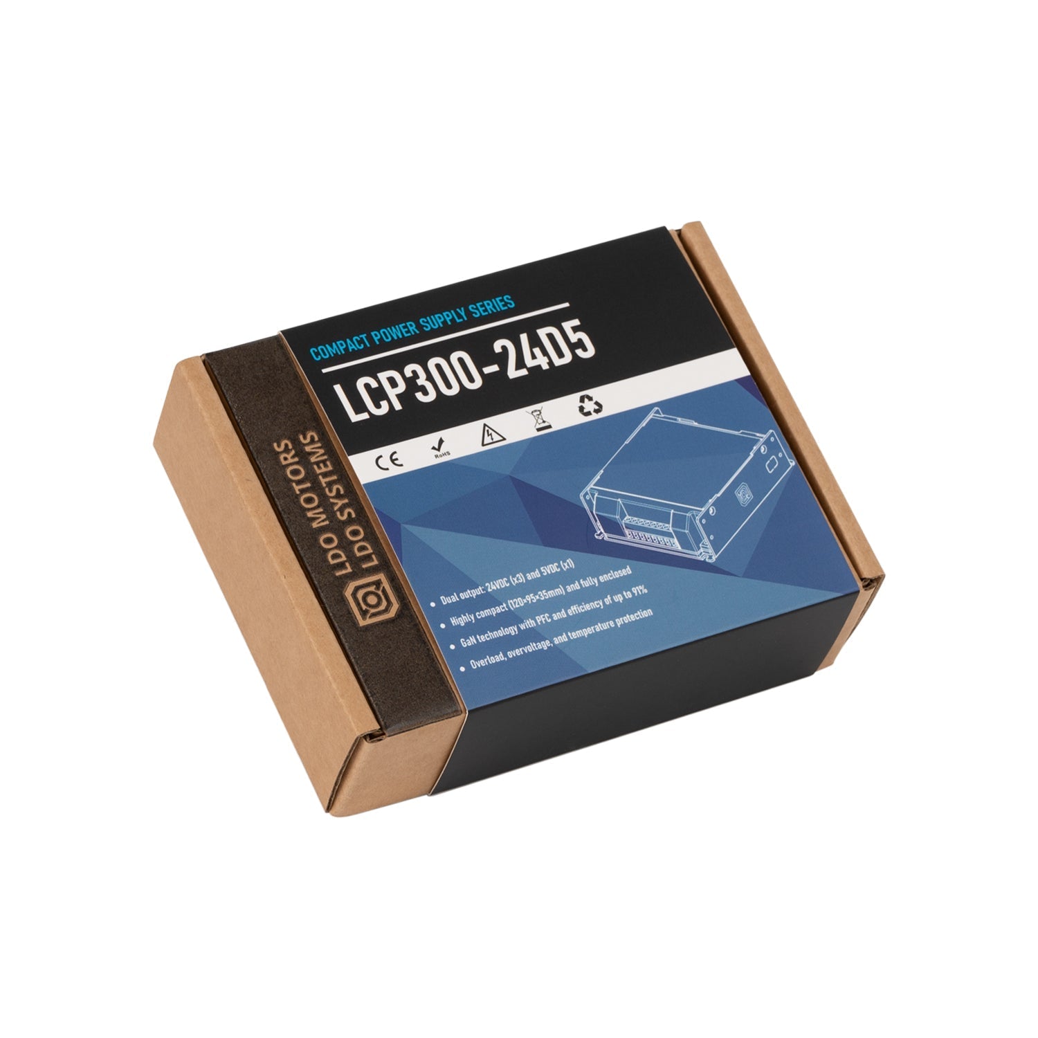 LDO LCP300-24D5 300W 24V and 5V Compact Power Supply (PSU)