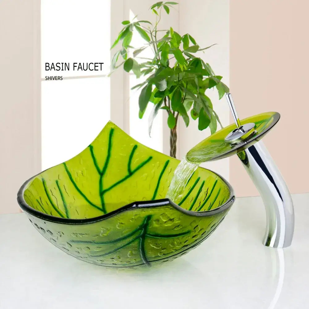 Green Glass Vessel Sink