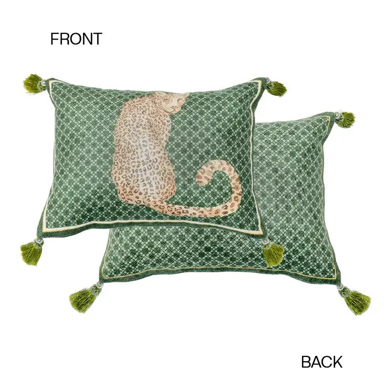 Green Leopard Cushion Cover
