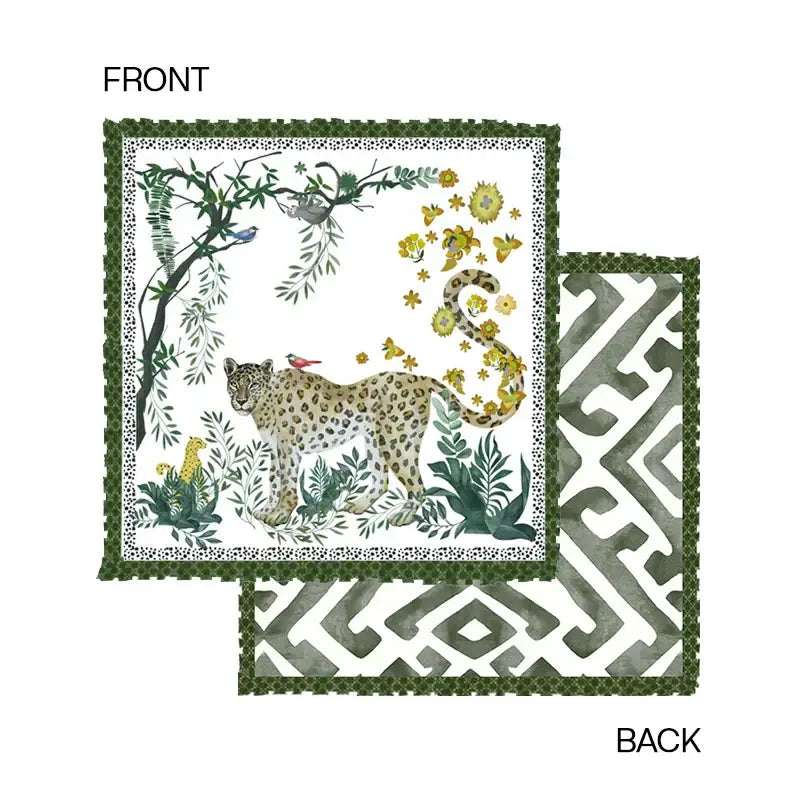 Green Leopard Cushion Cover