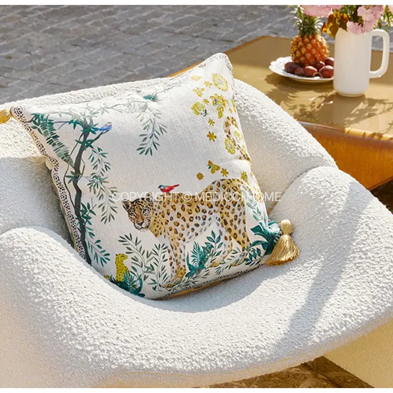 Green Leopard Cushion Cover