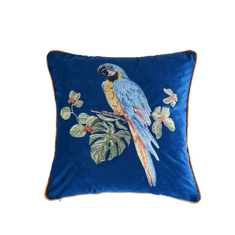 Teal Gold Embroidered Pillowcase