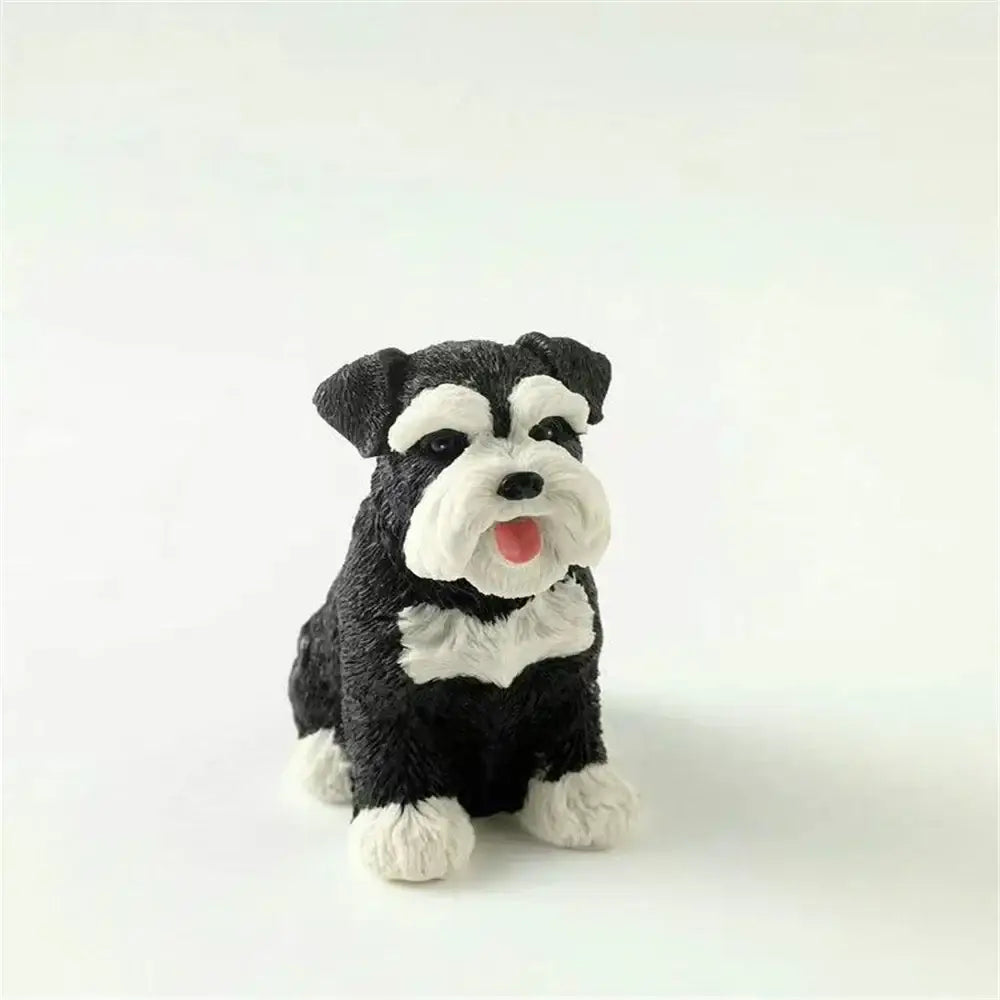 Black White Resin Dog Sculpture