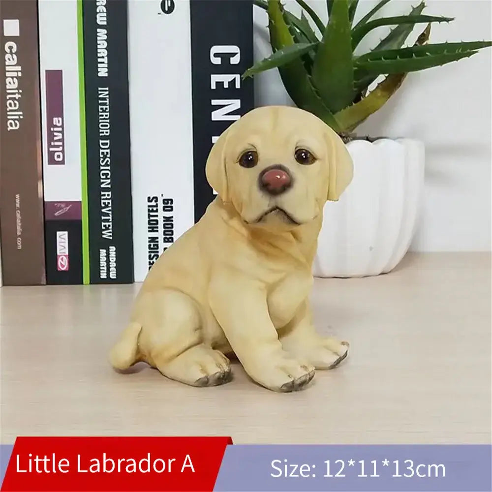 Black White Resin Dog Sculpture