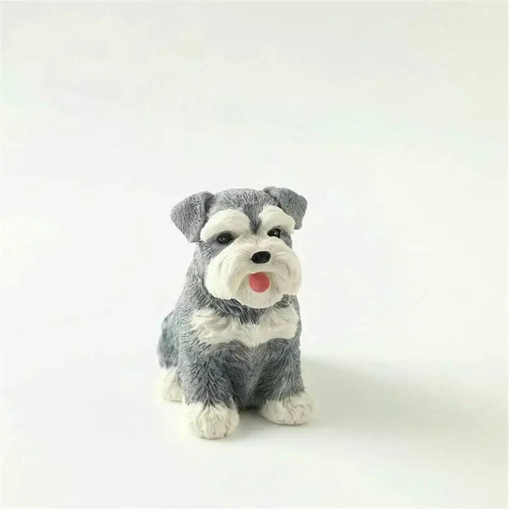 Black White Resin Dog Sculpture