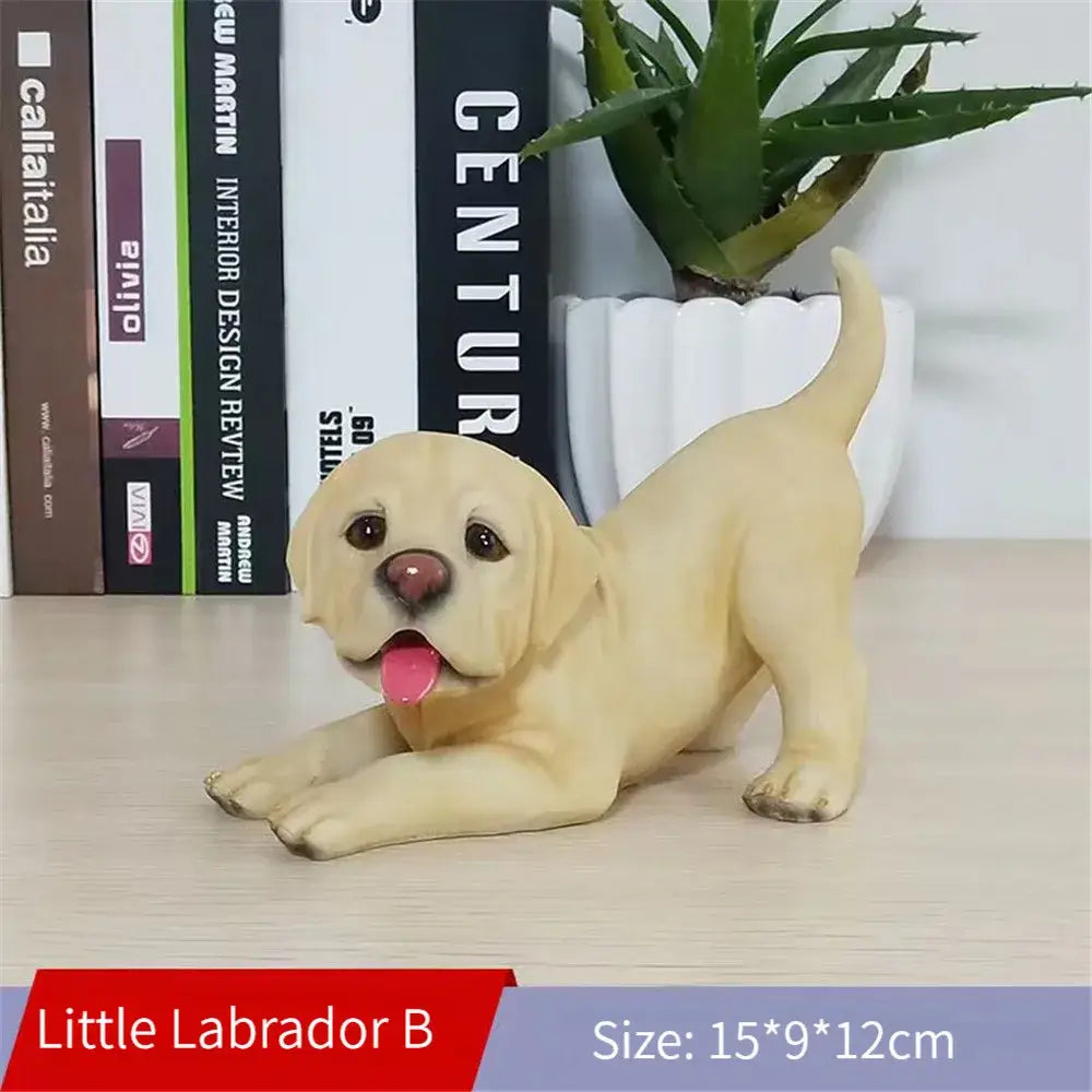 Black White Resin Dog Sculpture
