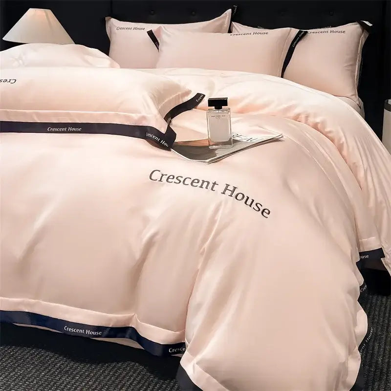 Blue Ice Silk Duvet Set