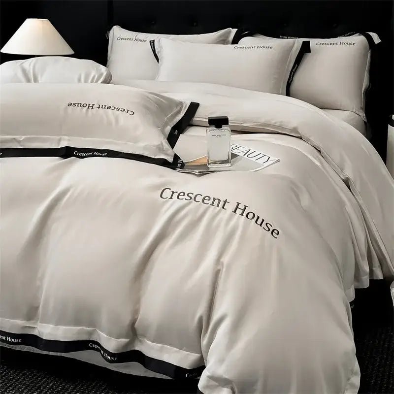 Blue Ice Silk Duvet Set
