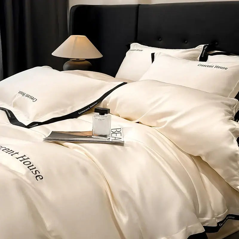 Blue Ice Silk Duvet Set