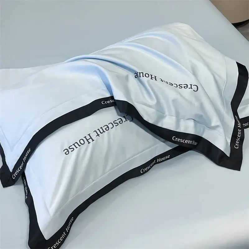 Blue Ice Silk Duvet Set
