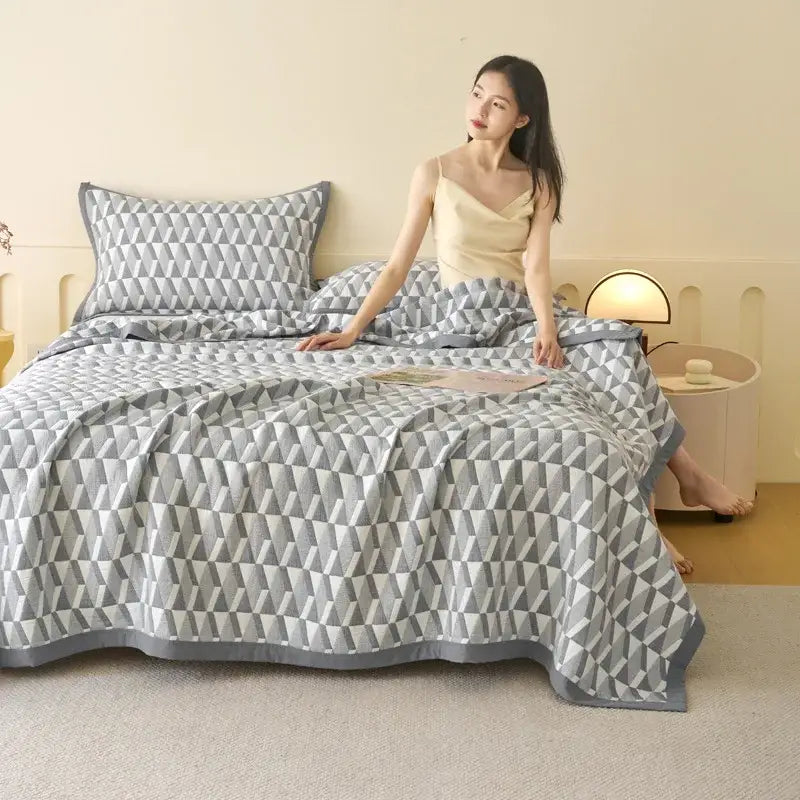 Blue Cotton Summer Quilt