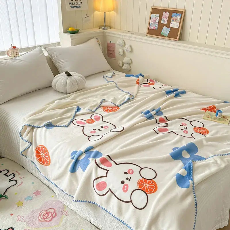 Bear Pattern Milk Velvet Blanket