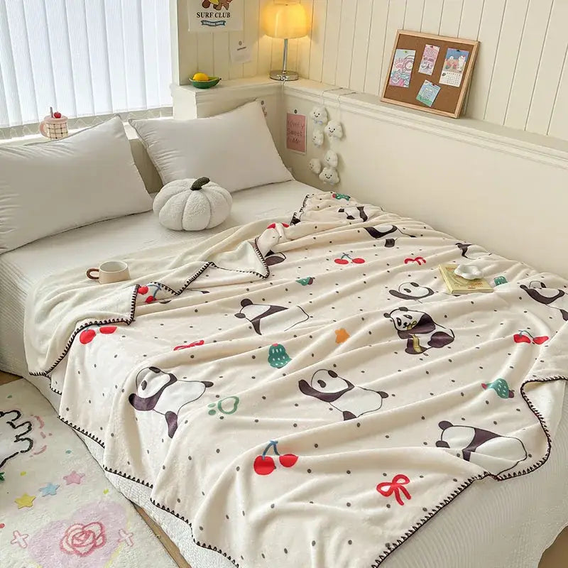 Bear Pattern Milk Velvet Blanket