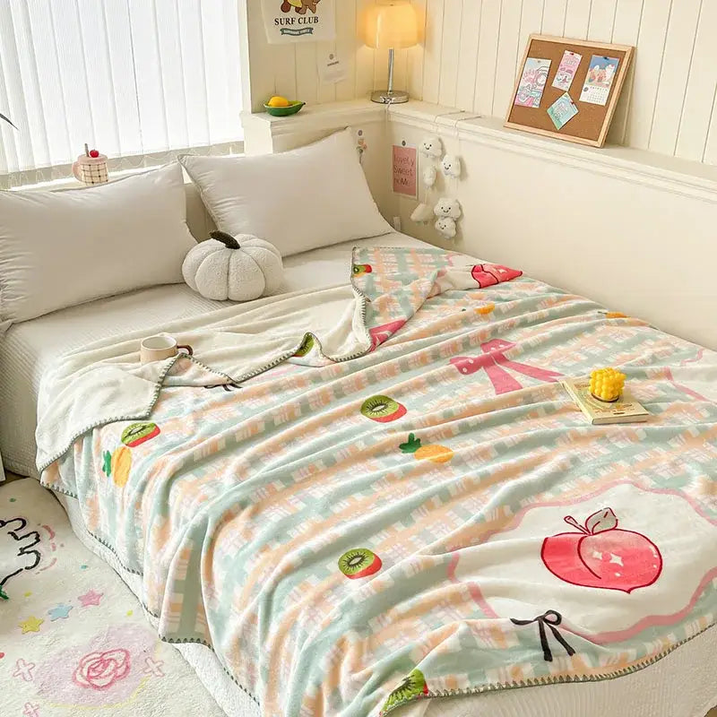 Bear Pattern Milk Velvet Blanket
