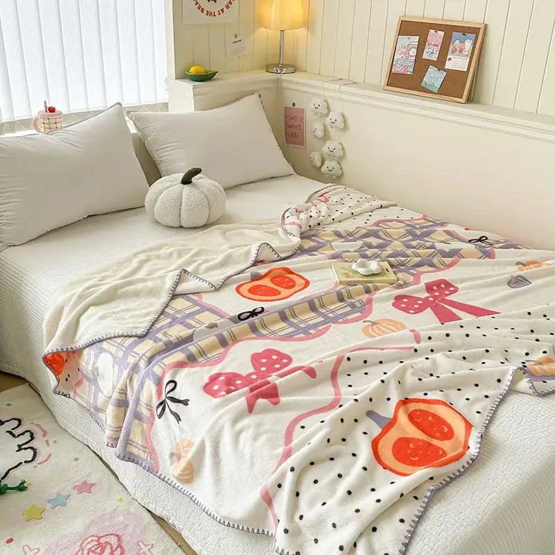 Bear Pattern Milk Velvet Blanket