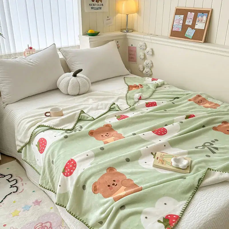 Bear Pattern Milk Velvet Blanket