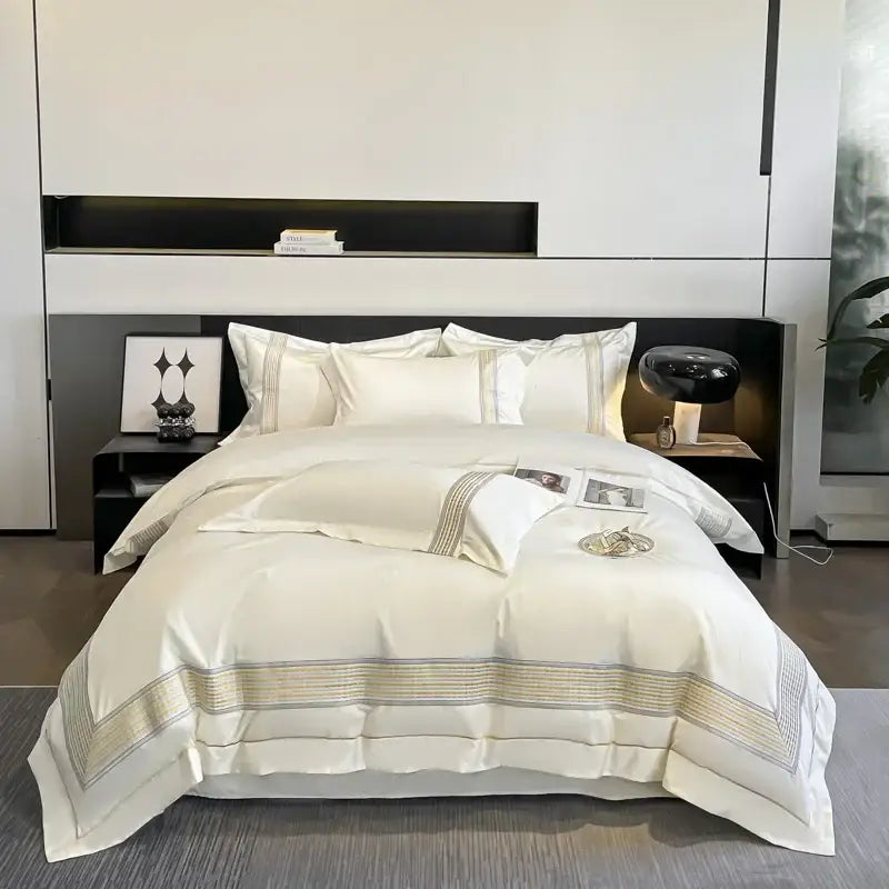 Blue Cotton Embroidered Duvet