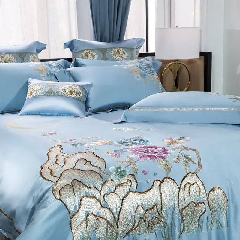 Blue Floral Moon Bedding