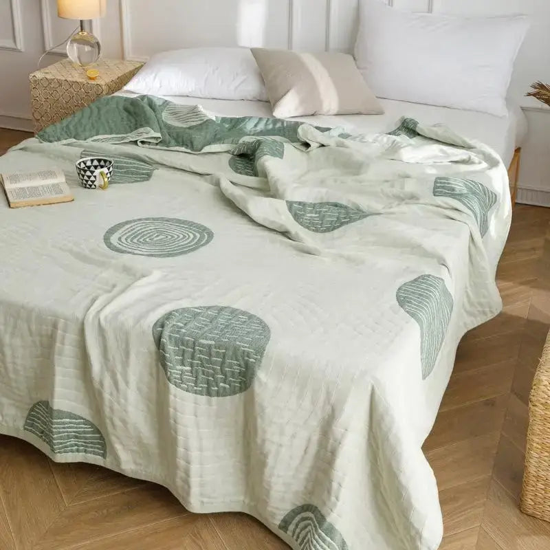 Blue Cotton Gauze Throw