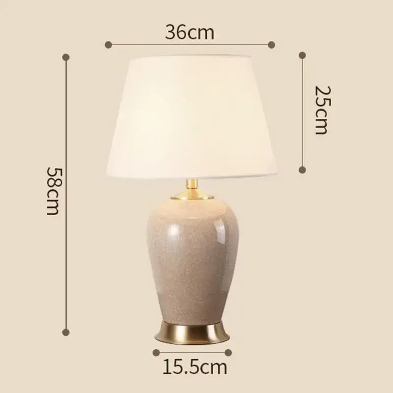 Blue Ceramic Table Lamp with Ice Crack Finish