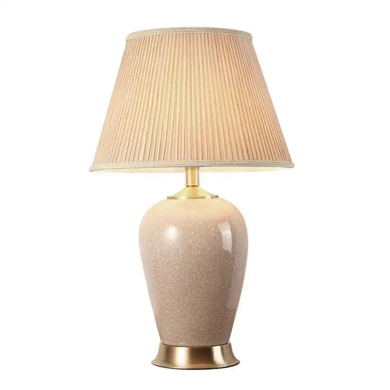 Blue Ceramic Table Lamp with Ice Crack Finish