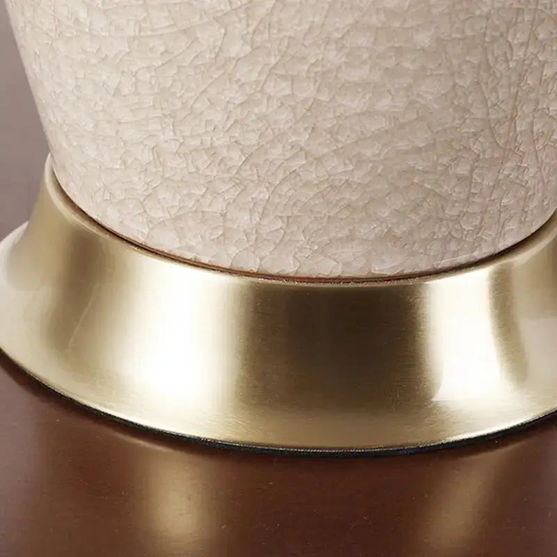 Blue Ceramic Table Lamp with Ice Crack Finish
