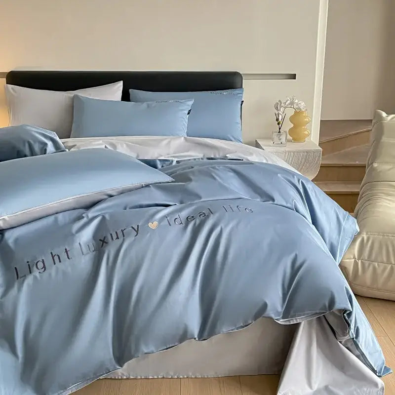 Blue Satin Embroidery Set