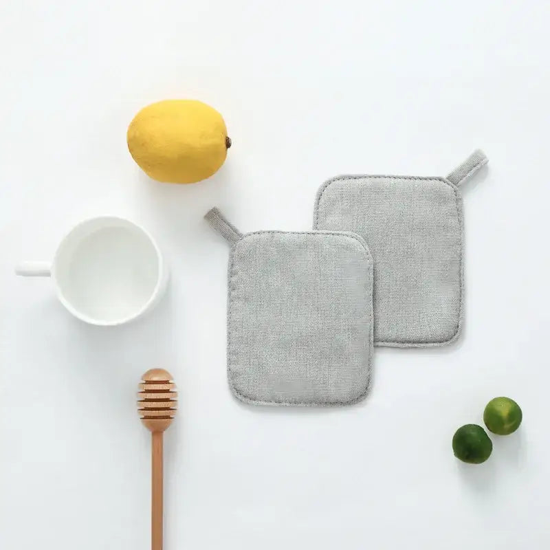 Gray Cotton Linen Coasters