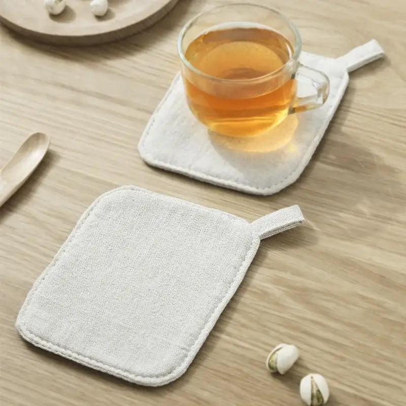 Gray Cotton Linen Coasters