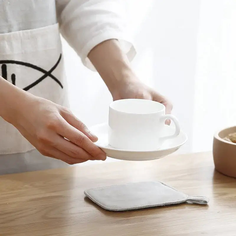 Gray Cotton Linen Coasters