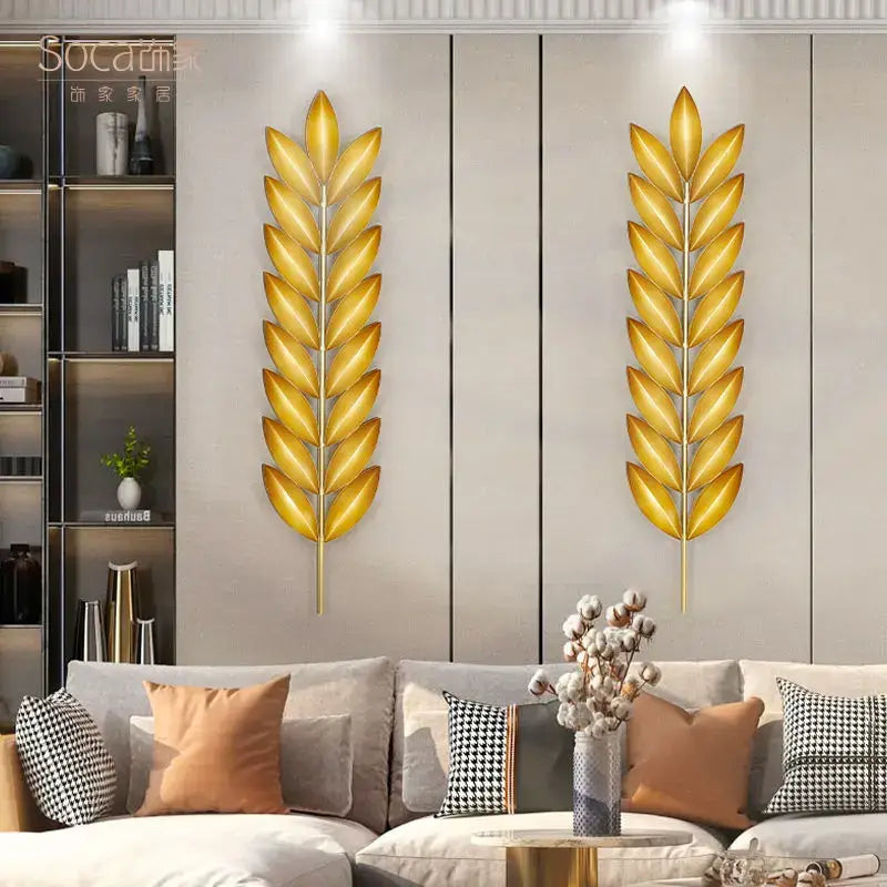 Gold Iron Leaf Wall Art