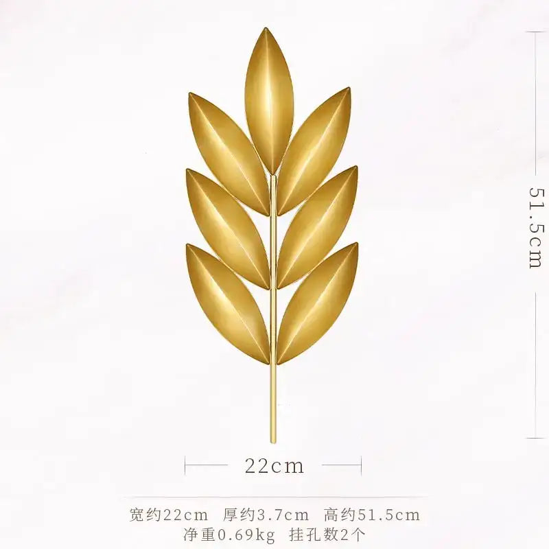 Gold Iron Leaf Wall Art