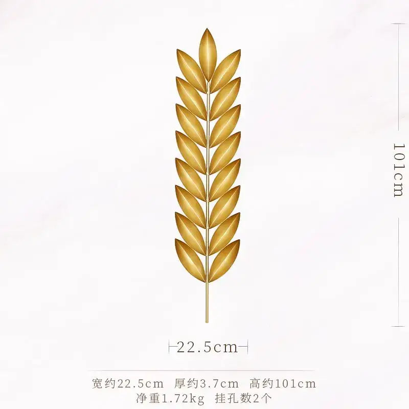 Gold Iron Leaf Wall Art