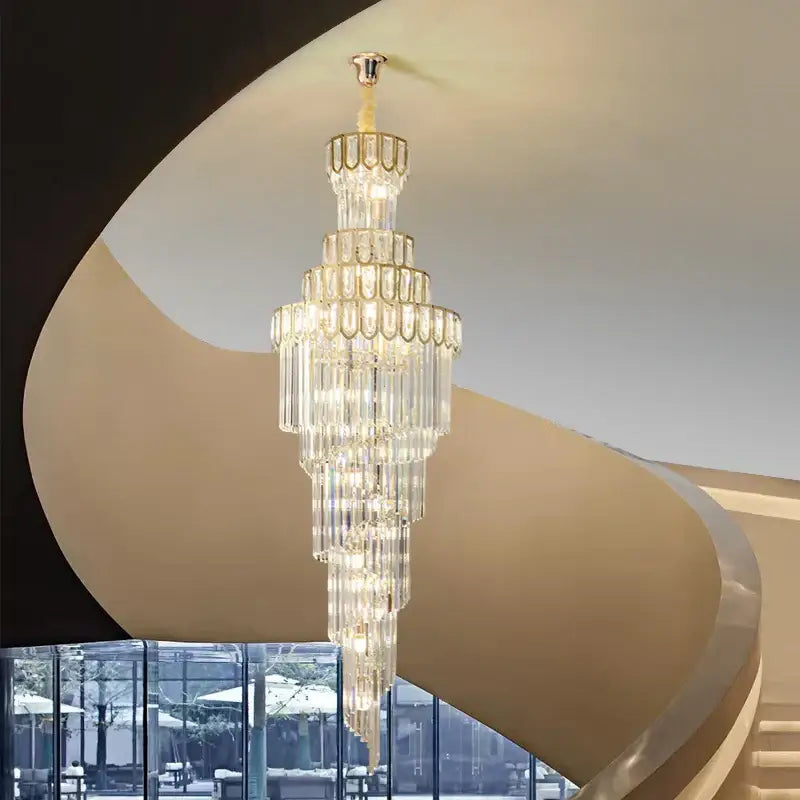 Gold Crystal Rotating Chandelier