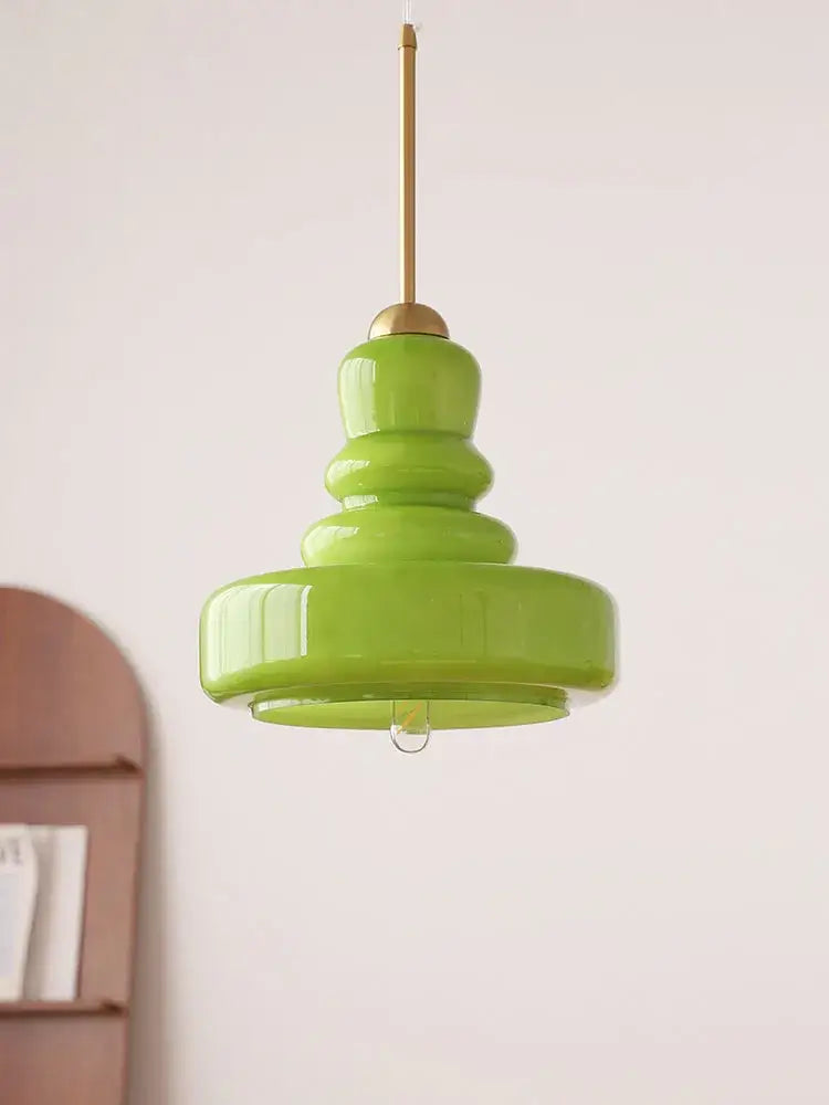 Green Glass Gourd Pendant